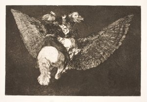 Den fliegenden Wahnsinn (Verzichte auf den Freund, der dich unter seinen Flügeln verbirgt und dich mit seinem Schnabel beißt) von Francisco de Goya