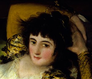 Detail von „La maja vestida“ (Die bekleidete Maja) von Francisco de Goya