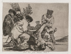 Die Schrecken des Krieges: Pl. 33, Was kann man mehr tun, 1810-1813 von Francisco de Goya