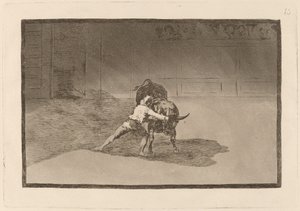 Der berühmte Martincho platziert die Banderillas und spielt mit dem Stier durch seine Bewegungen von Francisco de Goya