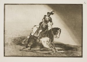 Karl V spießt einen Stier in der Arena von Valladolid auf von Francisco de Goya