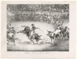 [Les Taureaux de Bordeaux : El famoso Americano Mariano Ceballos] von Francisco de Goya