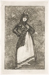 Maja vor einem Hintergrund von Dämonen von Francisco de Goya