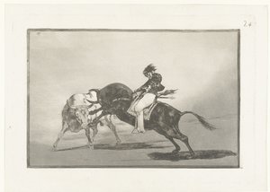Mariano Ceballos reitet auf einem Stier