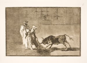 Mauren führen einen weiteren Trick in der Arena aus und locken die Stiere mit ihren Burnussen an von Francisco de Goya