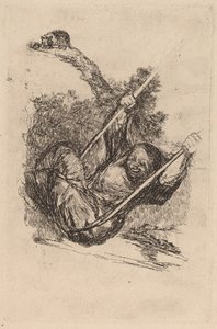 Alte Frau auf einer Schaukel von Francisco de Goya