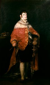 Porträt des Königs von Spanien, Ferdinand VII. (1784-1833) mit seinem königlichen Mantel von Francisco de Goya