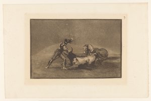 Spanischer Ritter tötet einen Stier von Francisco de Goya