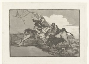 Stierenjacht te paard von Francisco de Goya