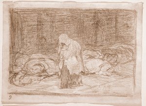 Die Schrecken des Krieges: Totenbetten (vorbereitende Zeichnung)