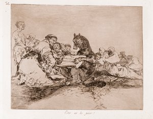 Die Schrecken des Krieges: Das ist das Schlimmste (Radierung nach der vorbereitenden Zeichnung) von Francisco de Goya