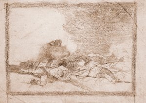 Die Schrecken des Krieges: Deshalb wurdest du geboren (Vorzeichnung) von Francisco de Goya