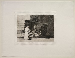 Die Schrecken des Krieges: Eine Wohltätigkeit einer Frau von Francisco de Goya