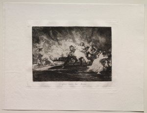 Die Schrecken des Krieges: Sie entkommen durch die Flammen von Francisco de Goya