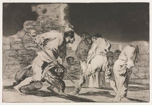 Die Sprichwörter: Die Torheit des Zorns, 1864 von Francisco de Goya