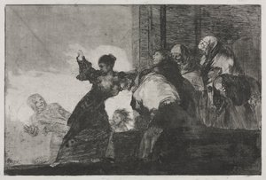 Die Sprichwörter: Zwei Köpfe sind besser als einer oder Arme Torheit, 1816-1823 gedruckt um 1863 von Francisco de Goya