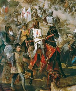 Reconquista von Spanien: Schlacht von Las Navas de Tolosa am 16.07.1212 zwischen der christlichen Armee und der Armee der Mauren. (Detail) von Francisco de Paula van Halen