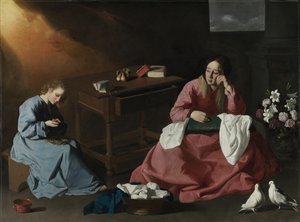 Christus und die Jungfrau im Haus von Nazareth, ca. 1640 von Francisco de Zurbaran