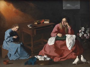 Christus und die Jungfrau im Haus von Nazareth, ca. 1640 von Francisco de Zurbaran
