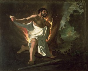 Herkules zerreißt das brennende Gewand, ca. 1634