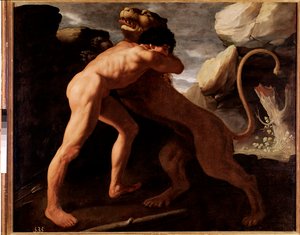 Herkules und der Löwe von Nemea (Detail)