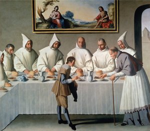 St. Hugo von Cluny (1024-1109) im Refektorium der Kartäuser, 1633 von Francisco de Zurbaran