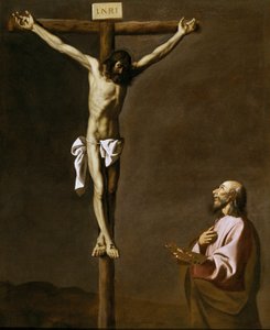 Der gekreuzigte Christus mit einem Maler, ca. 1650 von Francisco de Zurbaran