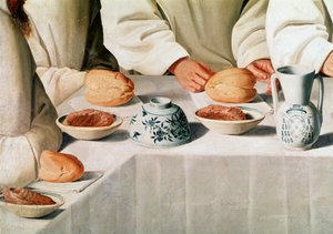 Das Wunder des heiligen Hugo im Refektorium des Kartäuserklosters (Detail) von Francisco de Zurbaran