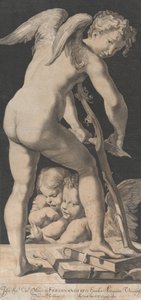Amor schärft seinen Bogen, 1645-72 von Franciscus van der Steen