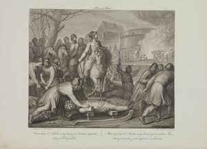 Die Zerstörung der heidnischen Götter durch Mieszko I. von Polen von Smuglewicz, Franciszek (1745-1807). Lithographie, Ende des 18. Jahrhunderts. Private Sammlung von Franciszek Smuglewicz