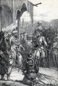 Siebter Kreuzzug: König Ludwig IX. wurde in der Schlacht von Fariskur am 6. April 1250 gefangen genommen, Zeichnung aus 