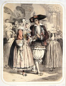 Braut und Bräutigam aus der Region Saille, Frankreich, ca. 1850 von Francois Hippolyte Lalaisse