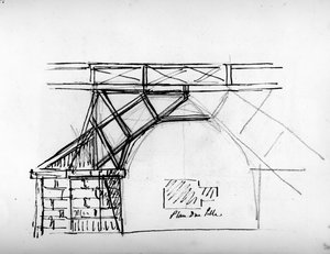 Architektonische Skizze aus 