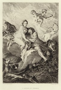 Die Morgenröte und Kephalos (Stich) von Francois (after) Boucher