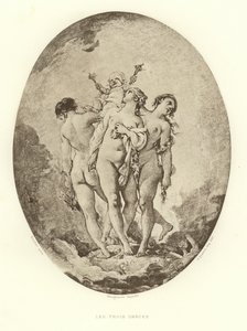 Die Drei Grazien (Stich) von Francois (after) Boucher
