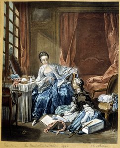 Der Modehändler nach einem Gemälde von Boucher