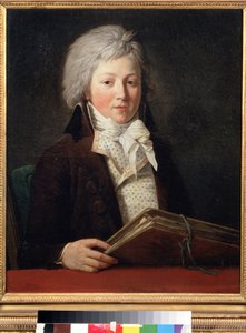 Porträt eines jungen Mannes mit einer Mappe mit Zeichnungen von François André Vincent