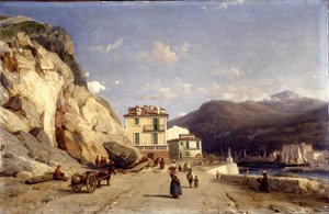 Ansicht des Hafeneingangs, Nizza von Francois Antoine Leon Fleury