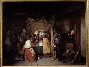 Eine Sibylle sagt jungen Männern das Glück voraus von François Auguste Biard