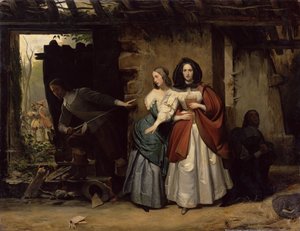 Die Flucht von Henrietta-Maria von Frankreich, Königin von England im Jahr 1638, 1835 von Francois Augustin Desmoulins