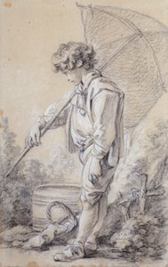 Ein Junge, der ein Netz hält von François Boucher