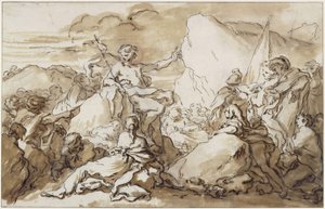 Die Predigt Johannes des Täufers in der Wüste von François Boucher