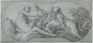 Die drei Grazien spielen mit Amor von François Boucher
