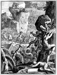 Truppen unter Alarich I., König der Westgoten, in der Schlacht