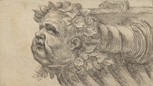 Kopf eines Kindes auf dem Bug eines Schiffes, aus Divers Masques, ca. 1635-45