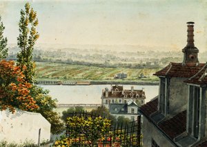 Blick auf die Seine von den Höhen von Saint Cloud, 1791 von Francois Debret