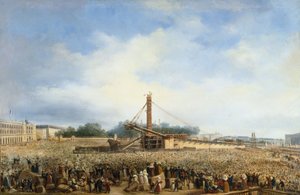 Errichtung des Louqsor-Obelisken auf der Place de la Concorde, 25. Oktober von Francois Dubois