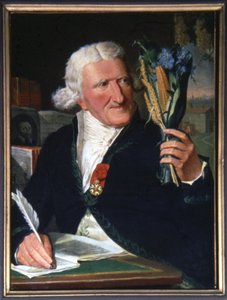 Parmentier hält die Knolle und die Kartoffelblüte von Francois Dumont