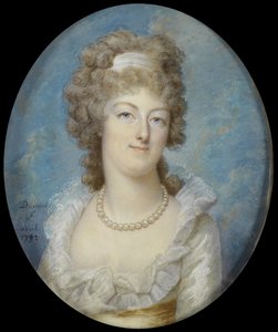 Porträt von Königin Marie Antoinette mit einer Perlenkette, 1792 von Francois Dumont