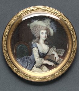 Porträt einer Frau am Cembalo, um 1788 von Francois Dumont